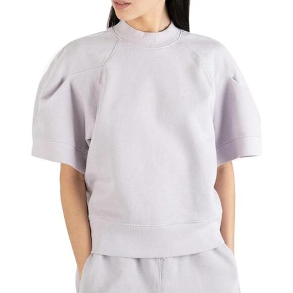 New Agolde Small The Round Shoulder Sweatshirt Jelly Bean Light Purple Mock Neck - Picture 12 of 13